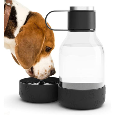 Asobu Tritan Water Bottle with Dog Bowl - Black
