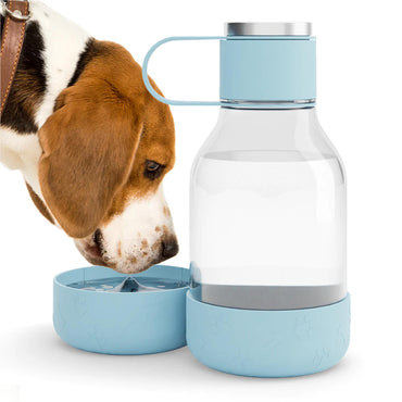 Asobu Tritan Water Bottle with Dog Bowl - Dark Blue