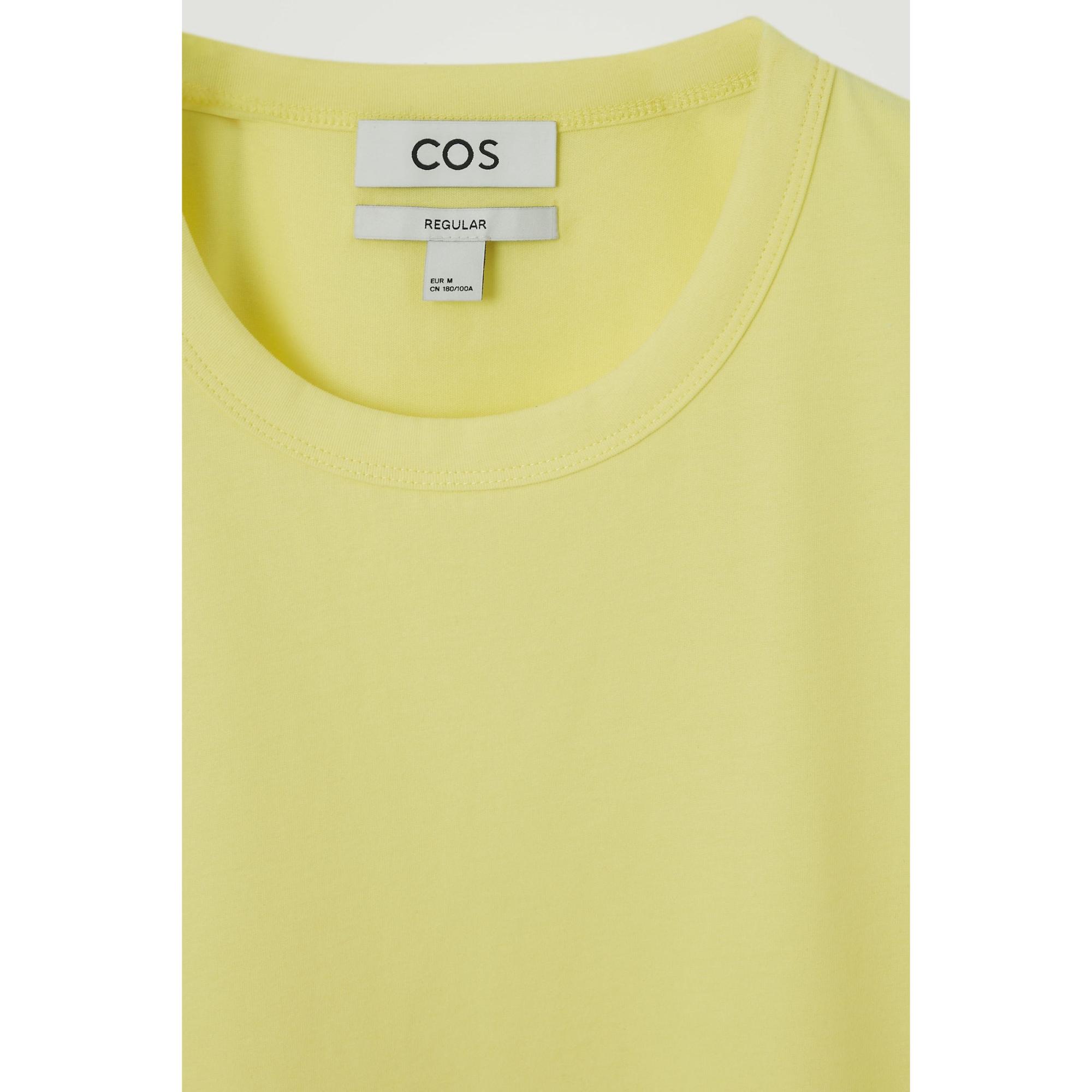 Men Regular Brushed-Cotton T-Shirt - Yellow
