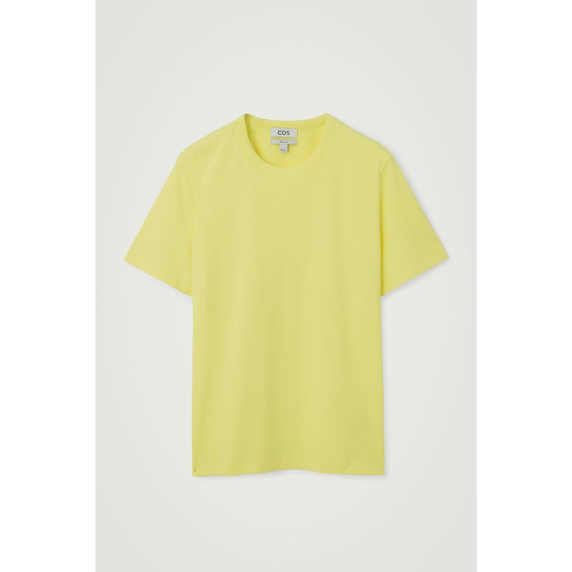 Men Regular Brushed-Cotton T-Shirt - Yellow