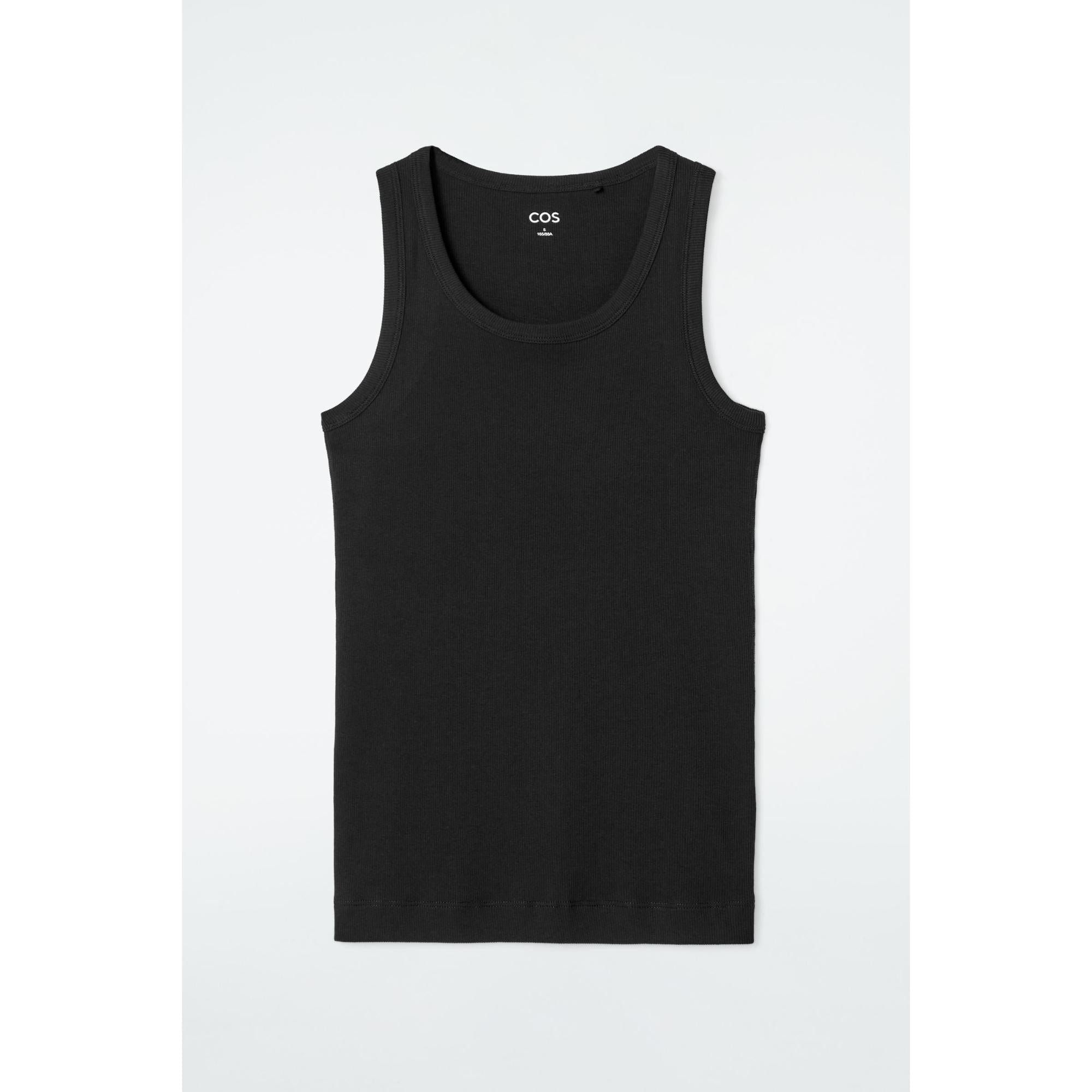 Women Ribbed Tank Top - Black