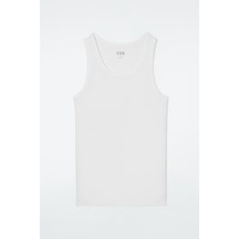 Women Ribbed Tank Top - White