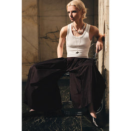 Women Ribbed Tank Top - White