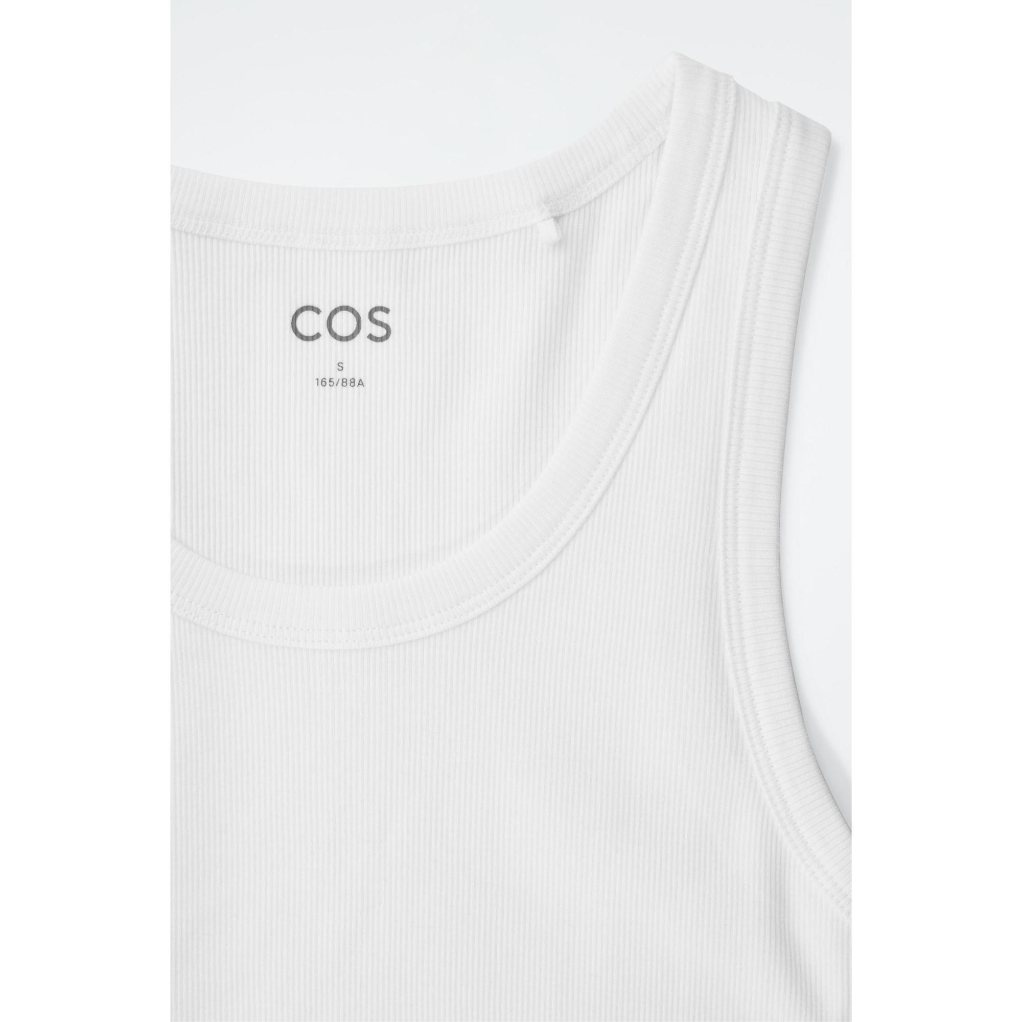 Women Ribbed Tank Top - White