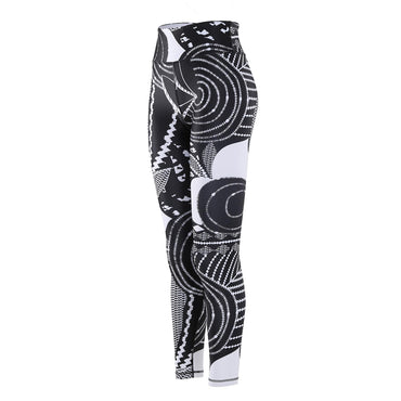 Titika Floral Print Leggings II - Black & White