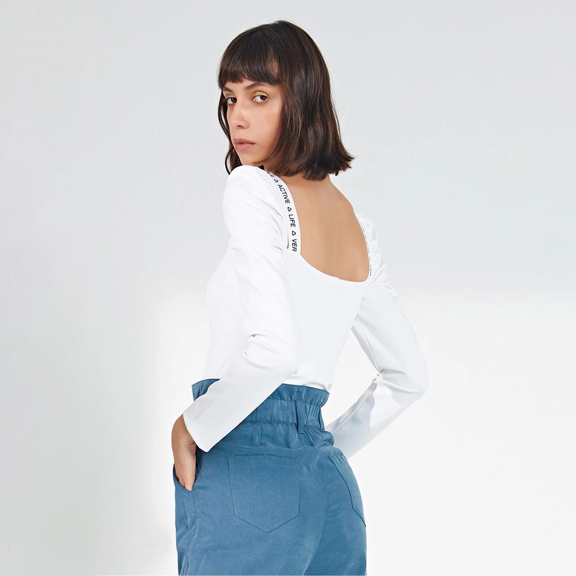 Titika Puff-sleeve Long Sleeve Top - White