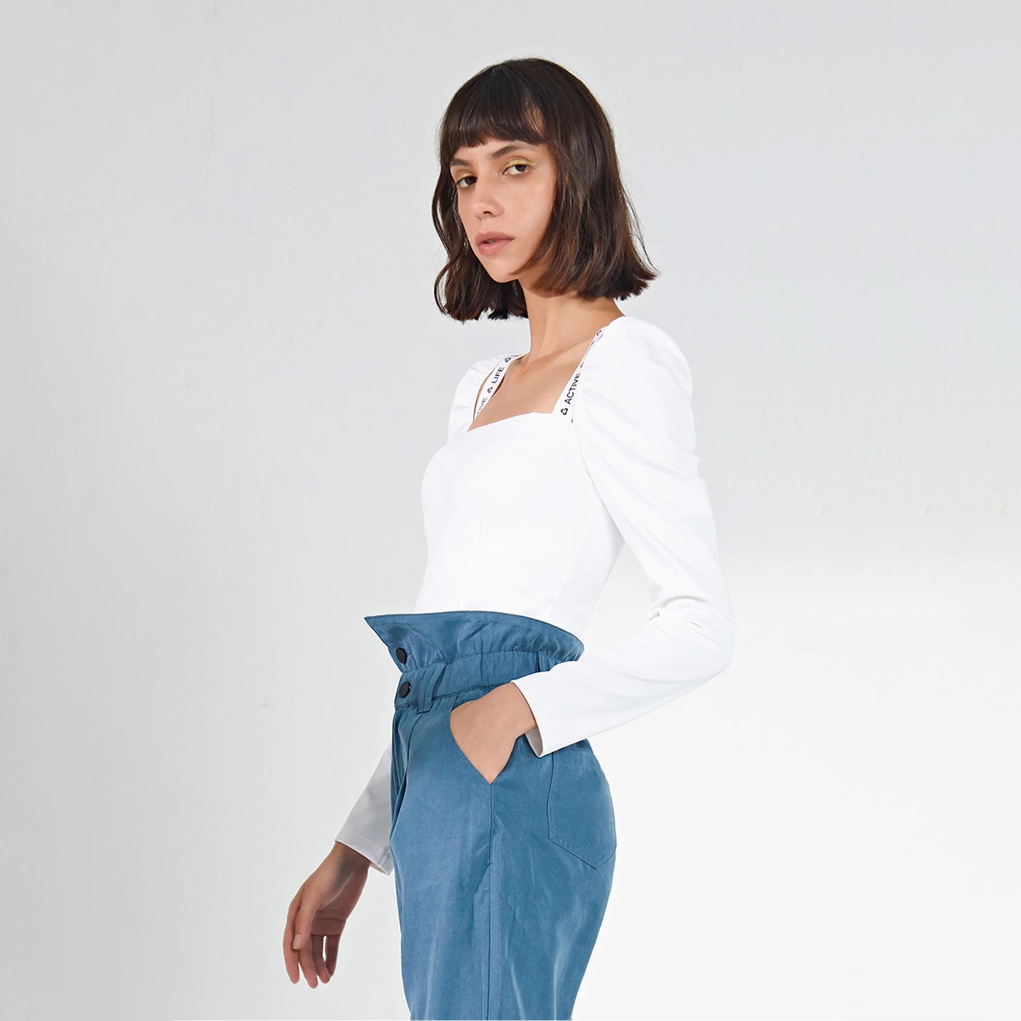 Titika Puff-sleeve Long Sleeve Top - White