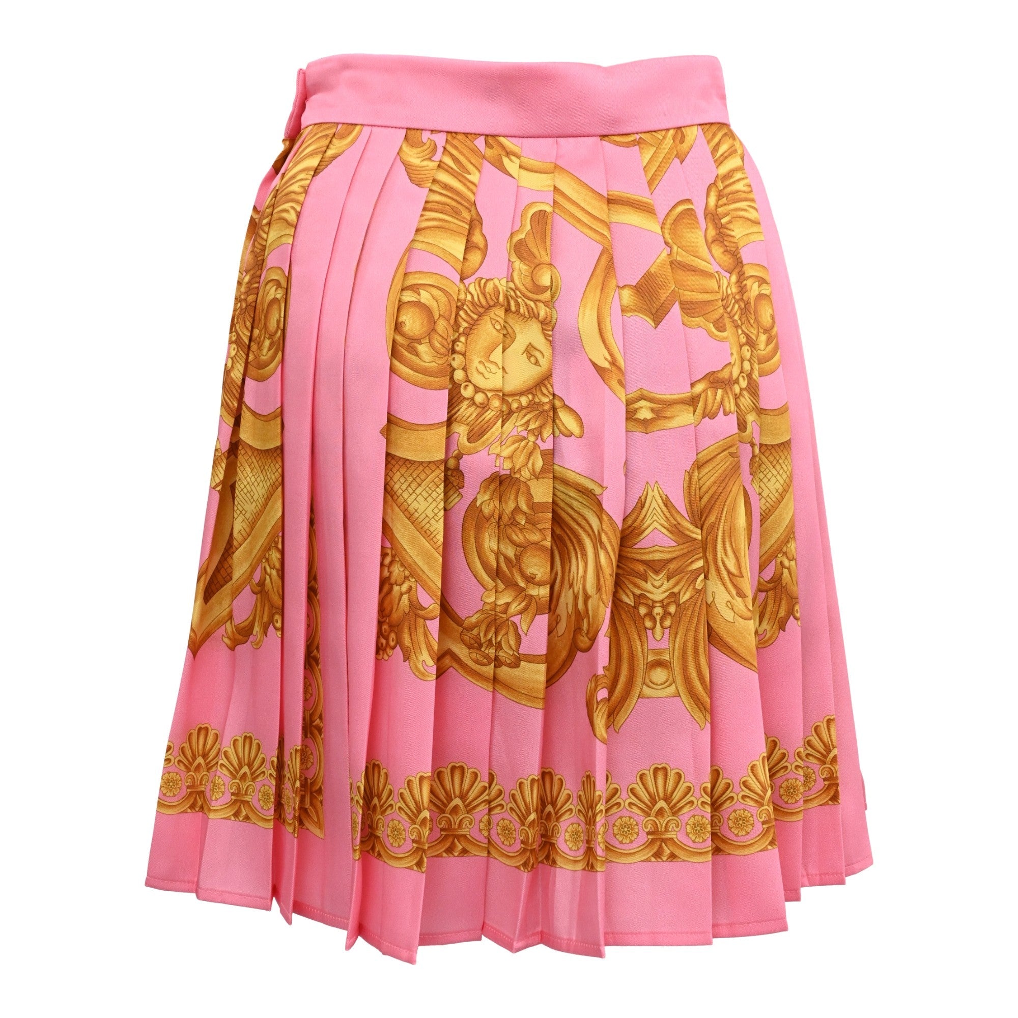 Women Skirt - Pastel Pink+Gold