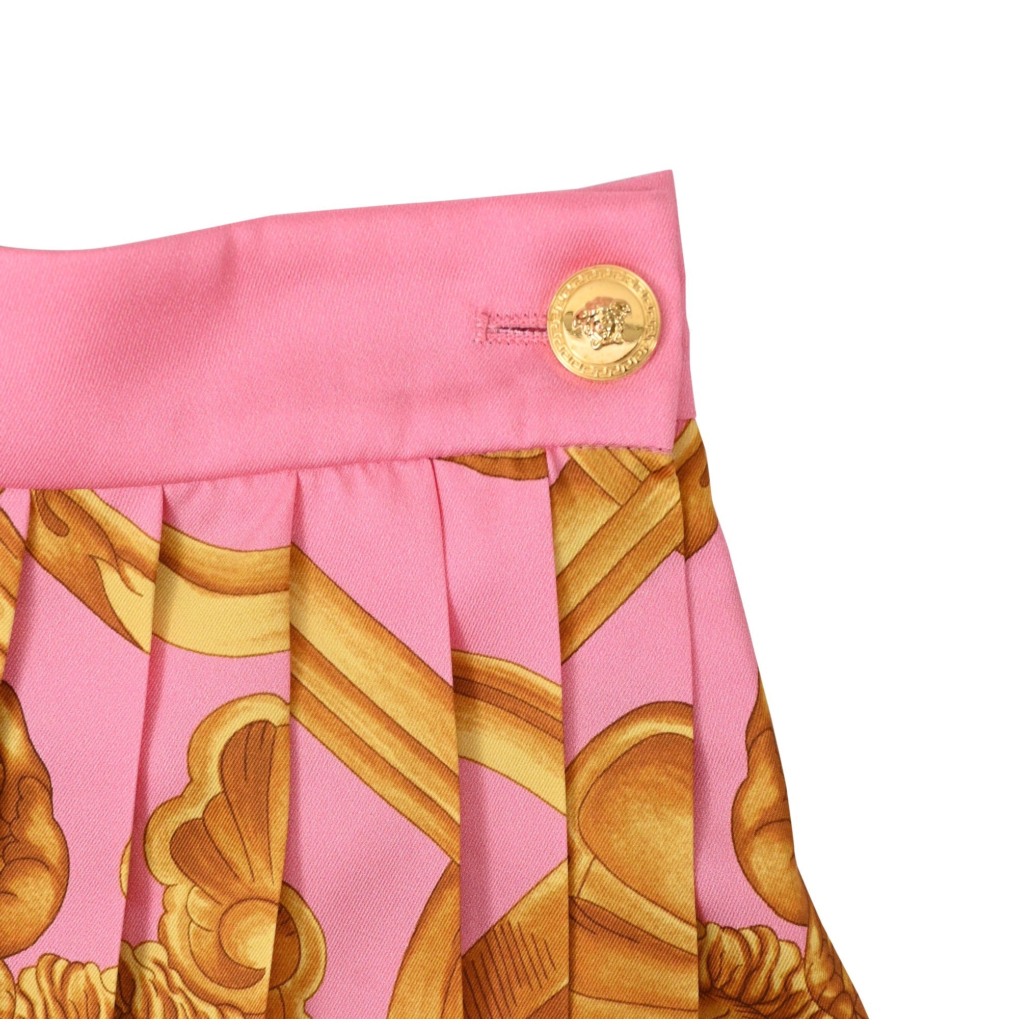 Women Skirt - Pastel Pink+Gold
