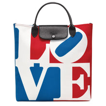 Longchamp x Robert Indiana Toile Top Handle Bag - White