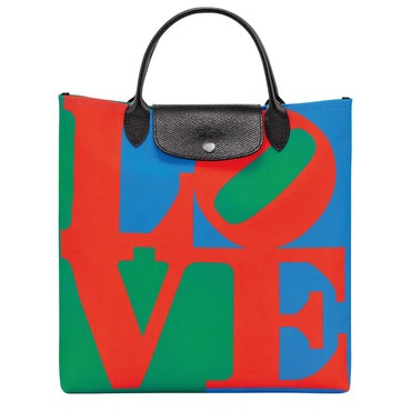 Longchamp x Robert Indiana Toile Top Handle Bag - Red