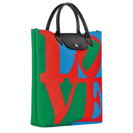 Longchamp x Robert Indiana Toile Top Handle Bag - Red