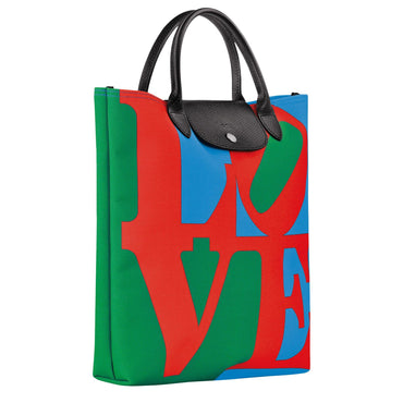 Longchamp x Robert Indiana Toile Top Handle Bag - Red