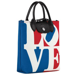 Longchamp x Robert Indiana Toile Top Handle Bag - White