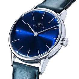 Serenity Deep Blue Silver Leather - 32mm