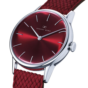 Serenity Burgundy Silver Perlon - 32mm