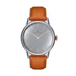 Serenity Nordic Granite Silver With Rose Gold  Crown Leather - 32mm