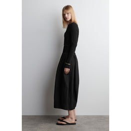 Women Slim Lightweight Long-Sleeved Top - Black