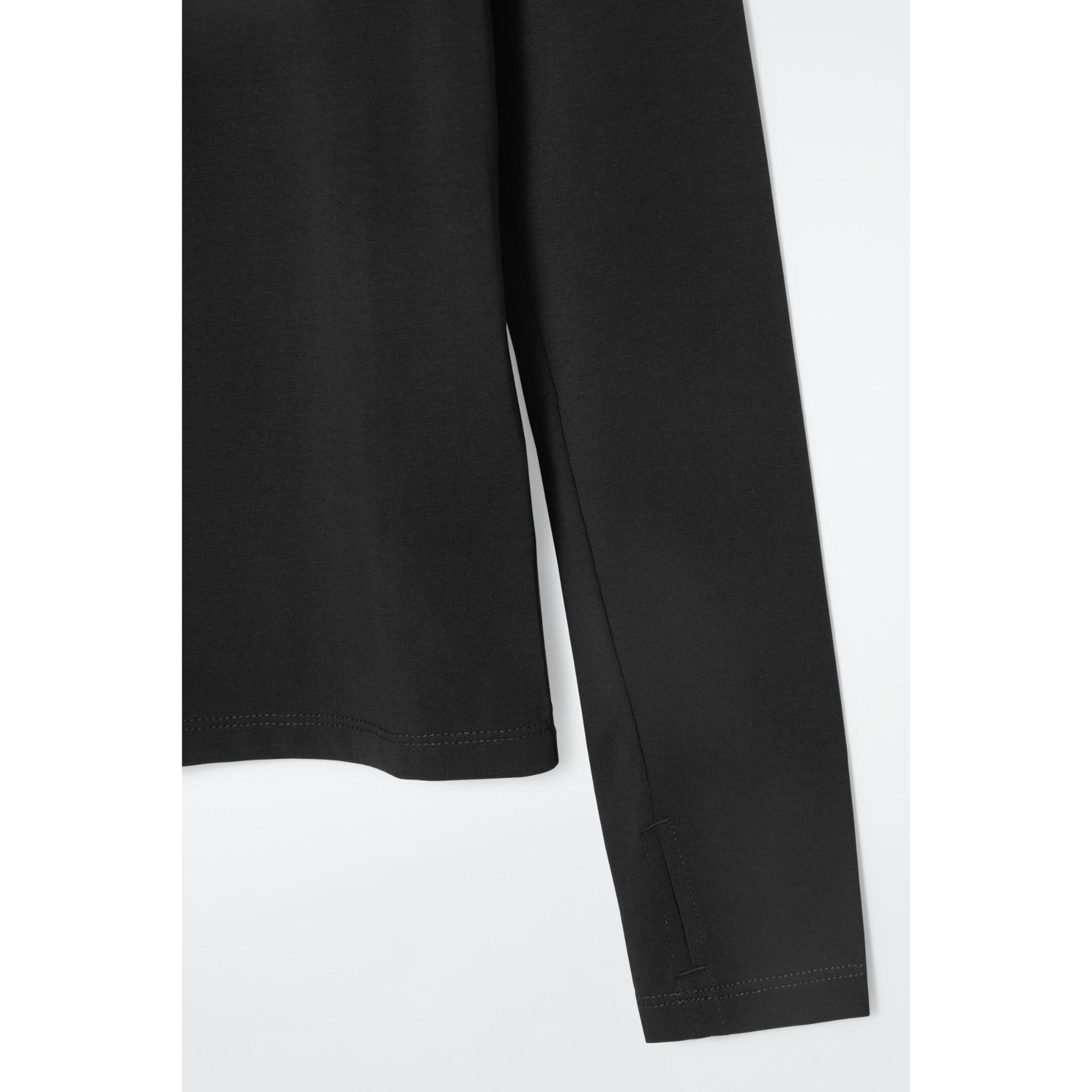Women Slim Lightweight Long-Sleeved Top - Black