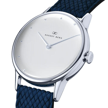 Serenity Classic Dot Silver Deep Blue Perlon - 32mm