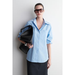 Women Oversized Tailored Shirt - Blue