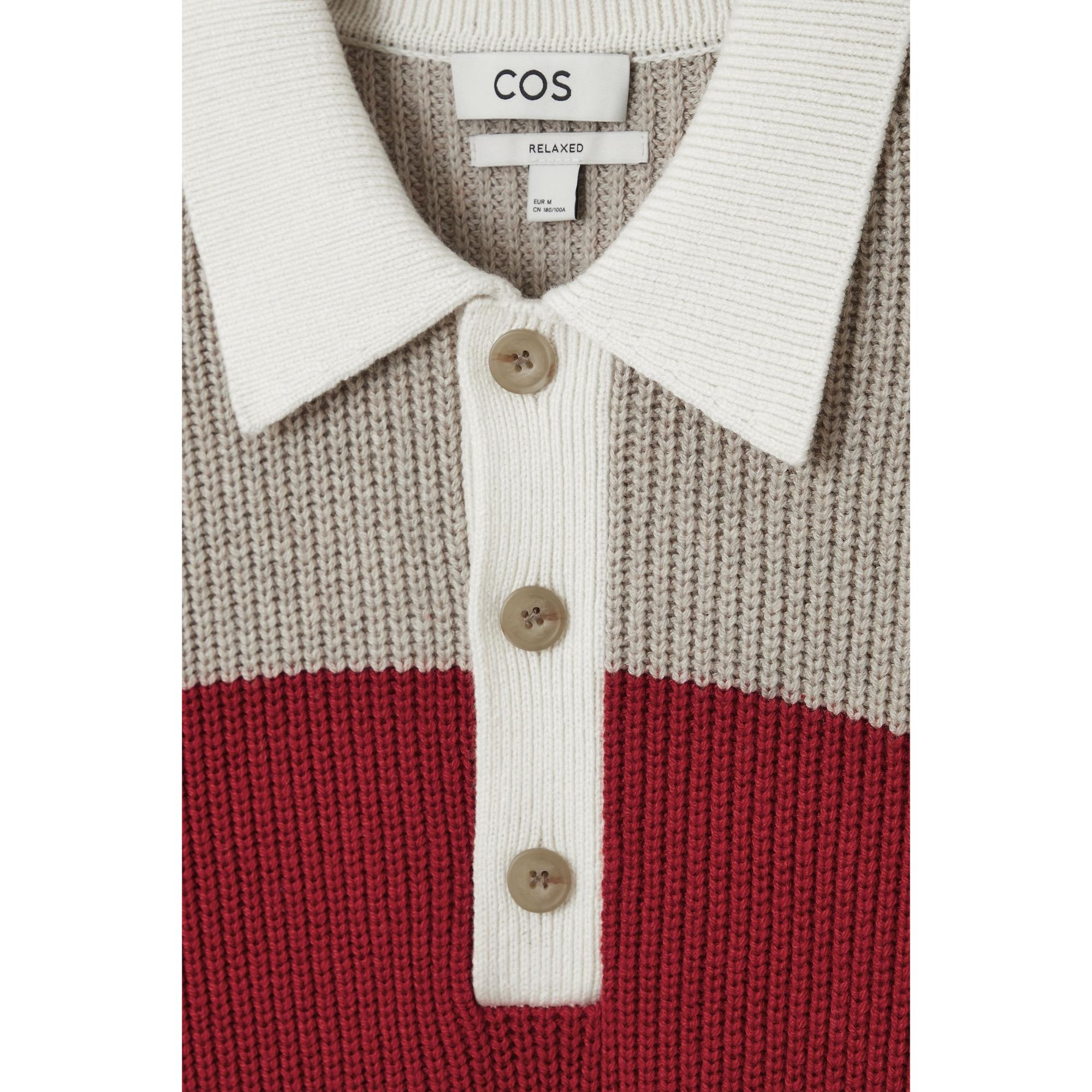Men Wool-Blend Rugby Polo Shirt - Beige