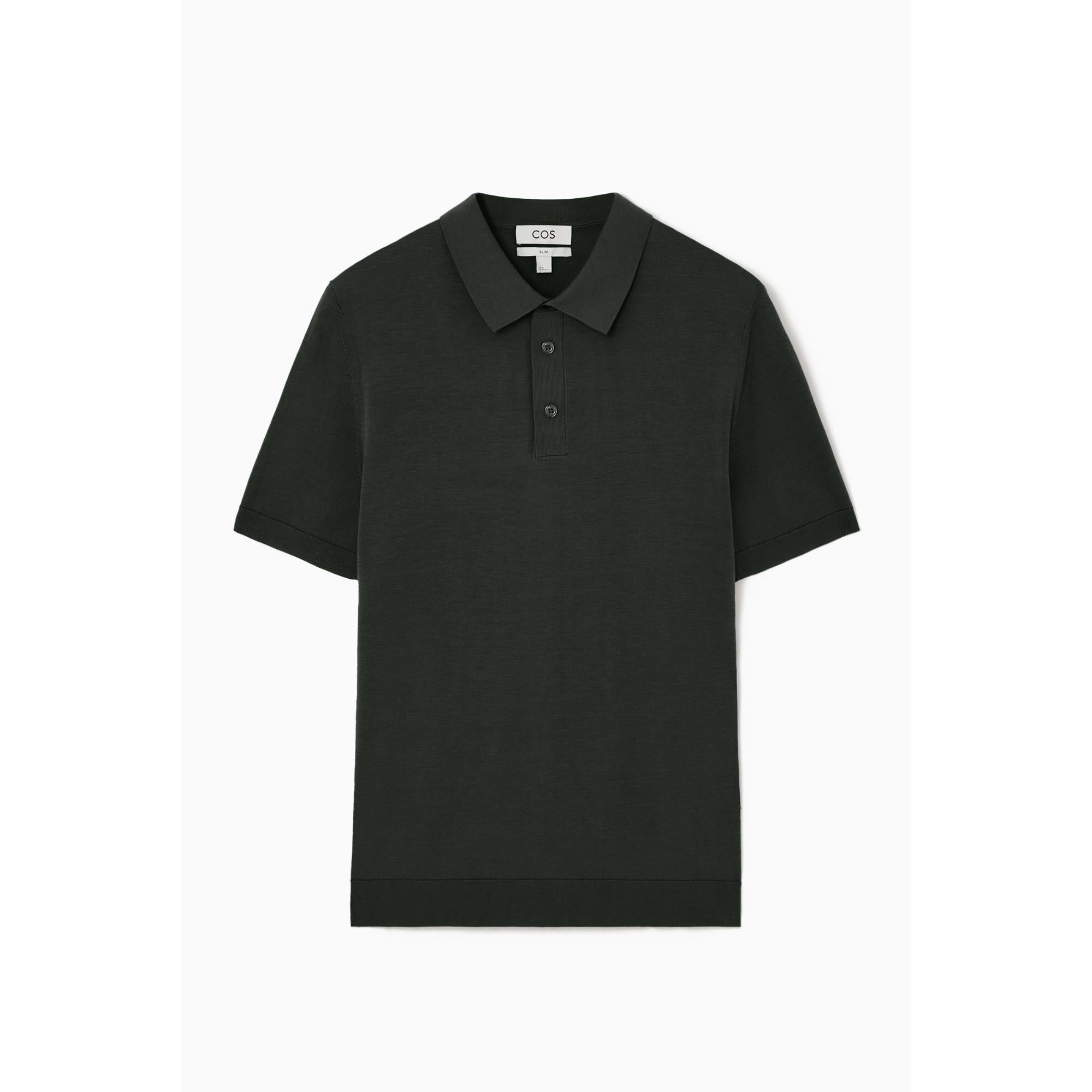 Men Slim Knitted Silk Polo Shirt - Green