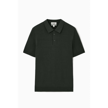 Men Slim Knitted Silk Polo Shirt - Green