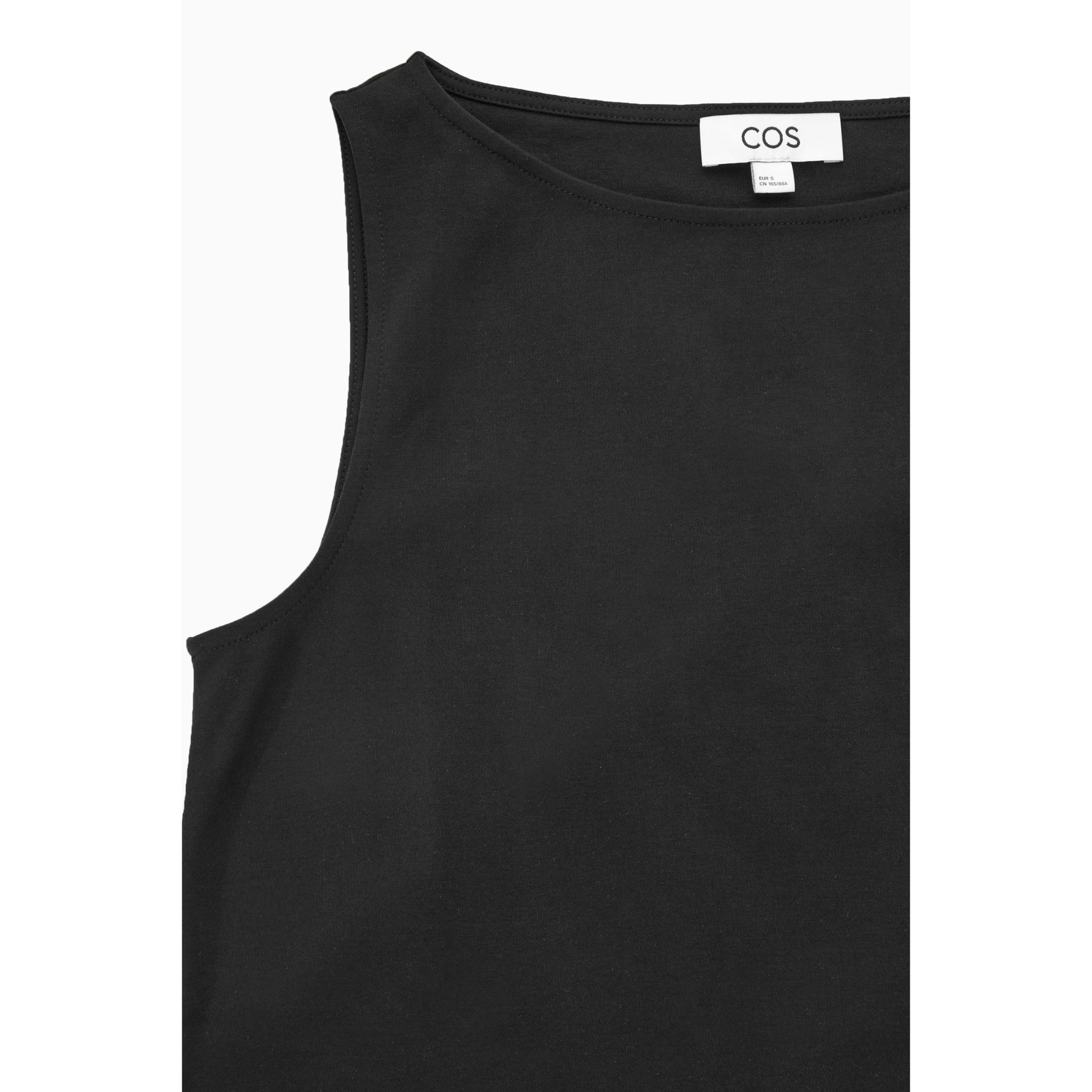 Women Boat-Neck Tank Top - Black