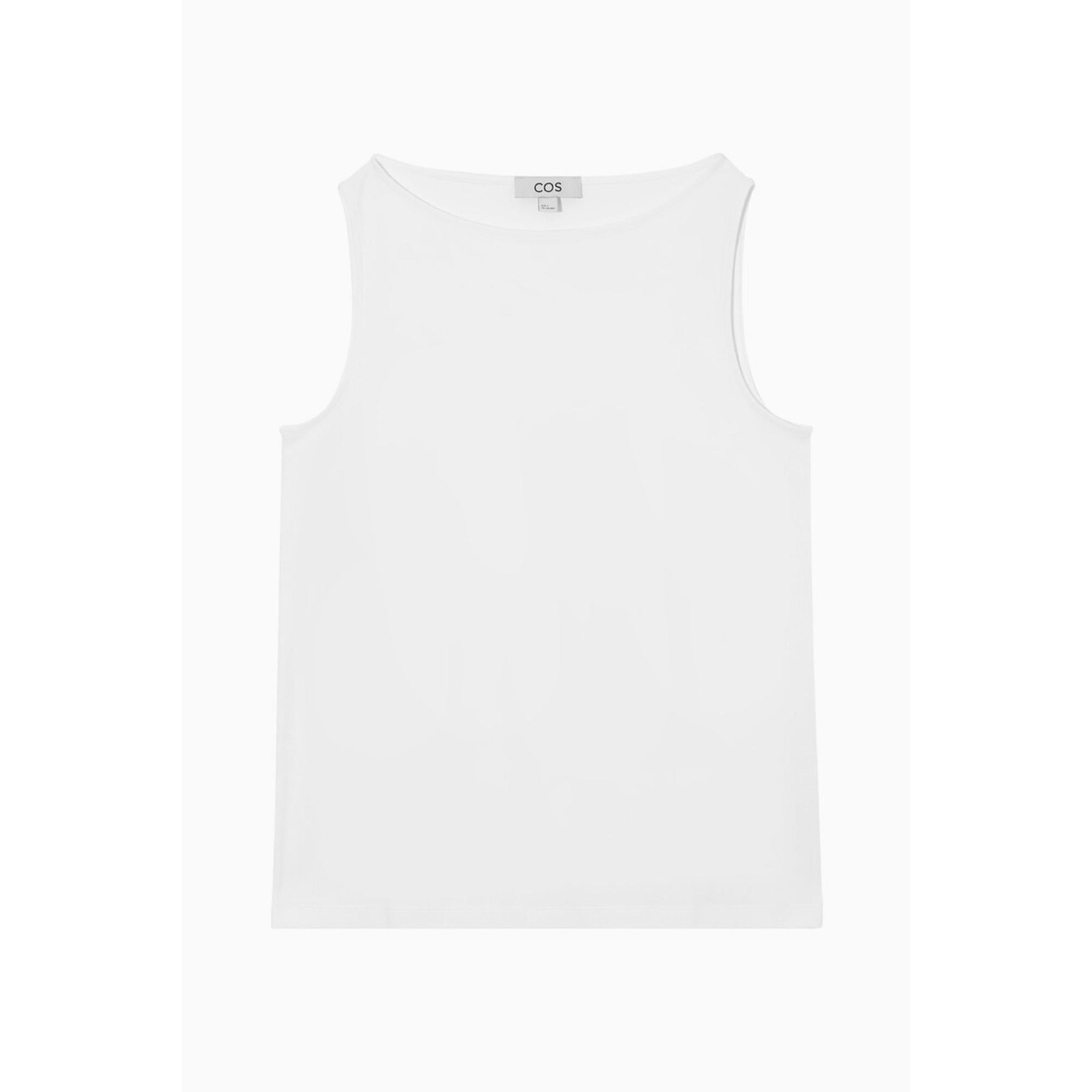 Women Boat-Neck Tank Top - White