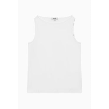 Women Boat-Neck Tank Top - White