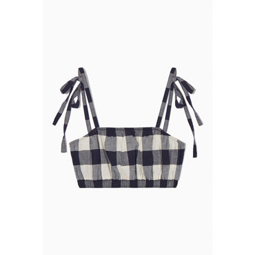 Women Gingham Bra Top - Blue