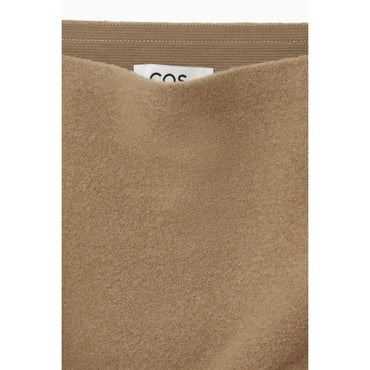 Women Flared Merino Wool Maxi Skirt - Beige