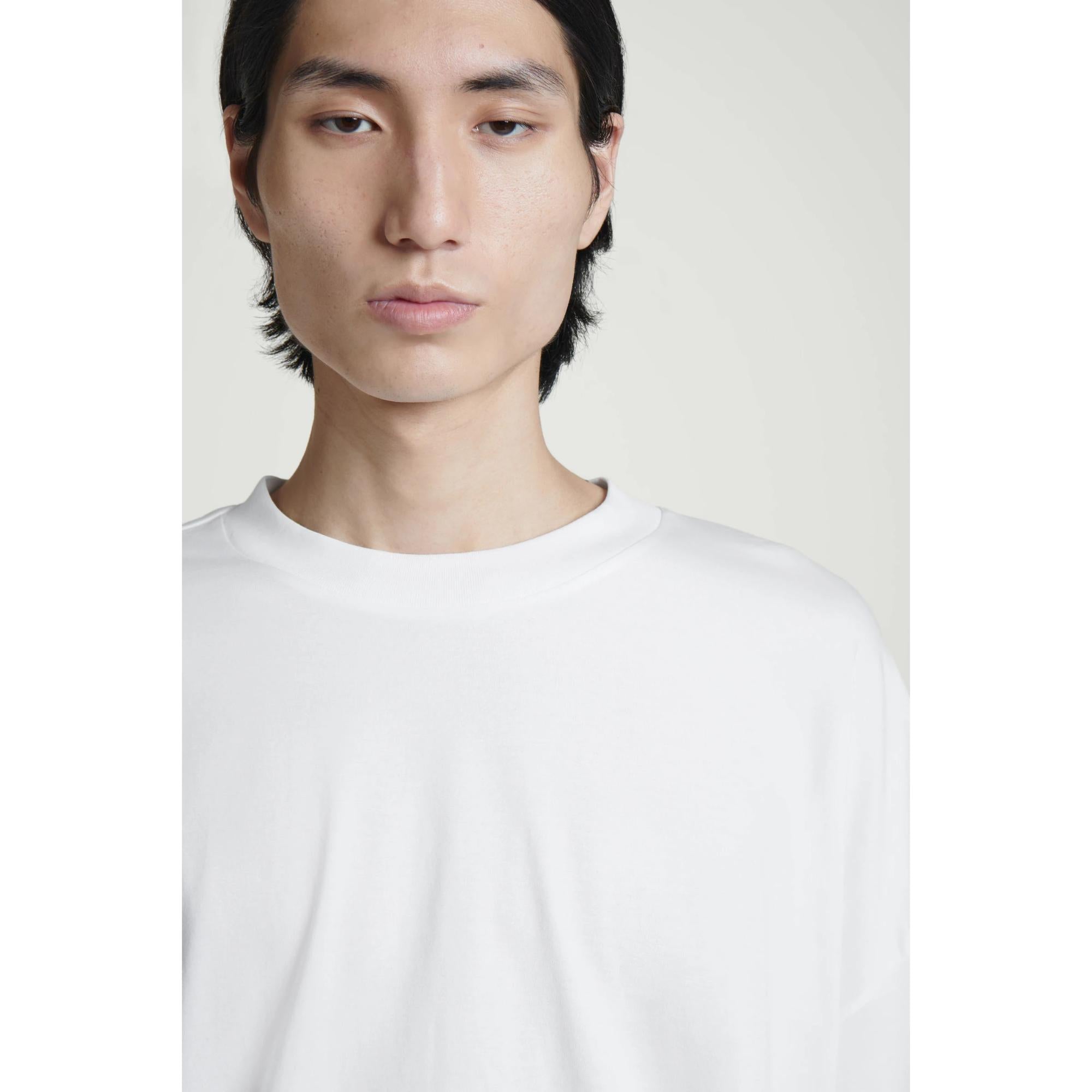 Men Oversized Extra-Wide Cotton T-Shirt - White