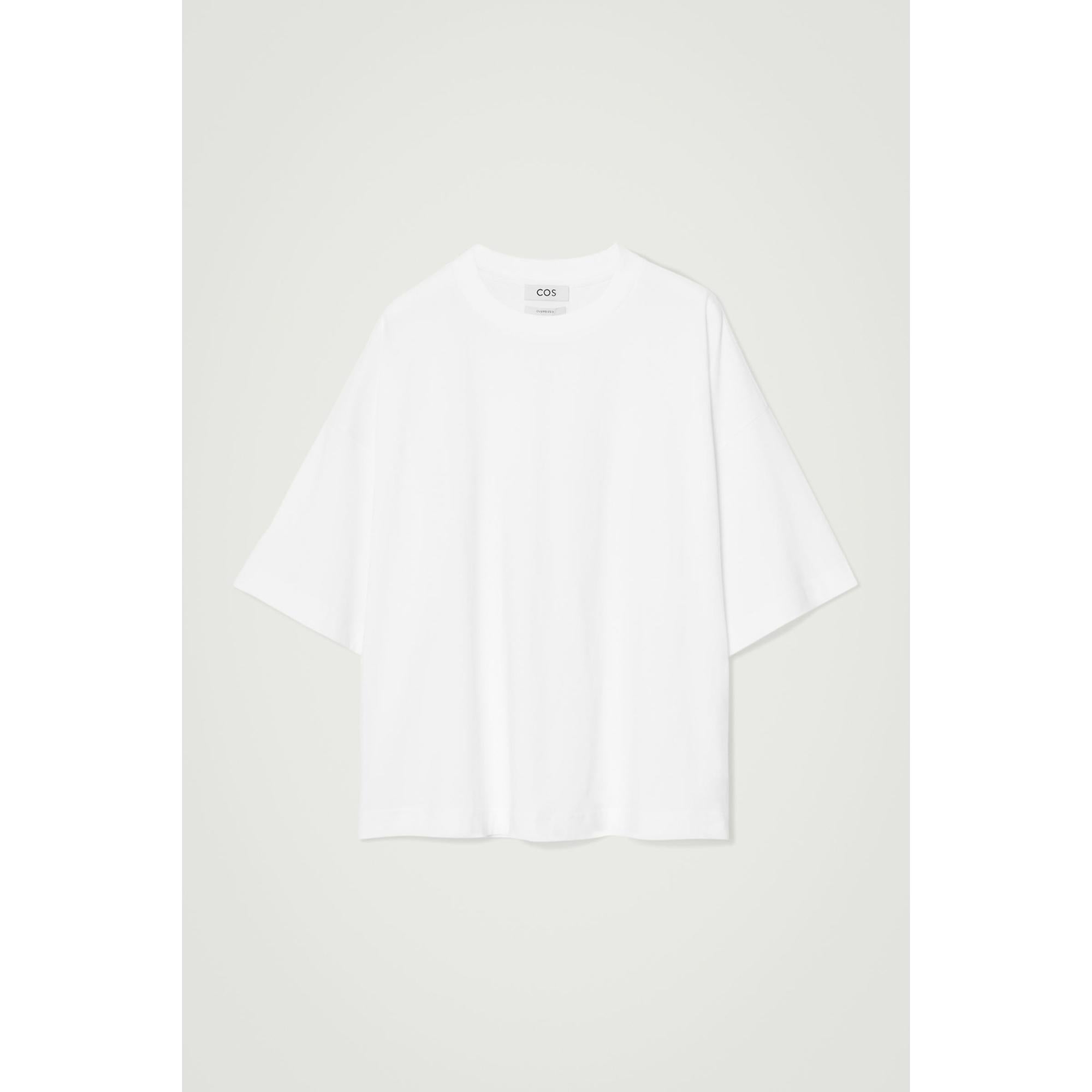 Men Oversized Extra-Wide Cotton T-Shirt - White