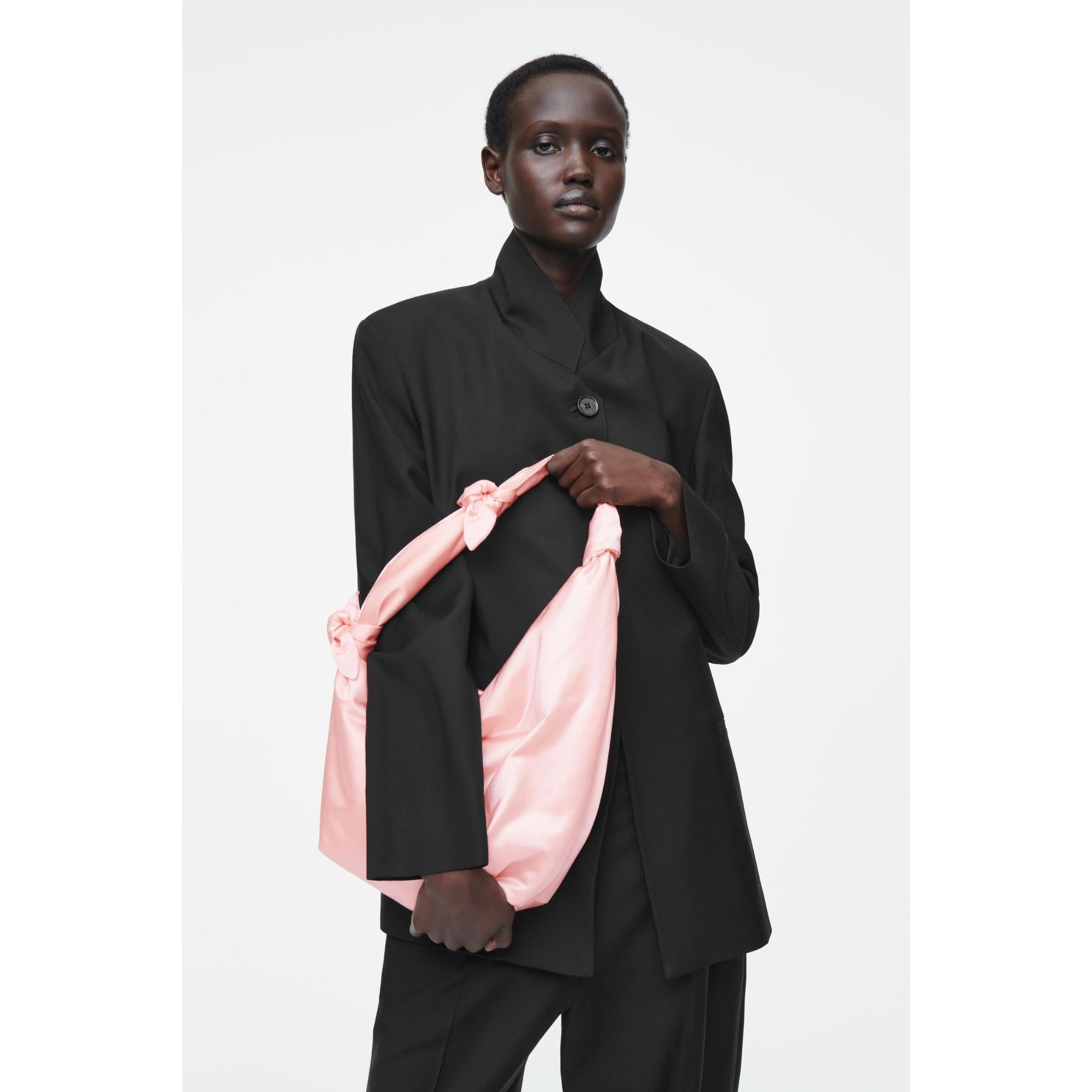 Women Hitch Shoulder Bag - Nylon - Pink