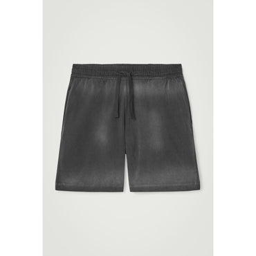 Men Washed-Jersey Drawstring Shorts - Black
