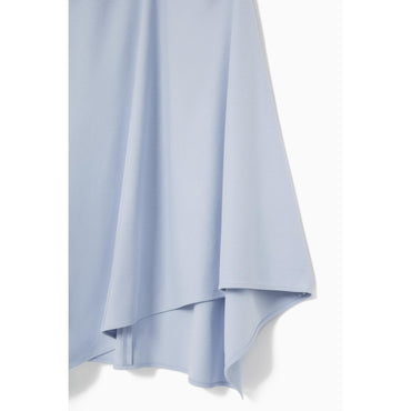 Women Gathered Asymmetric Midi Dress - Blue
