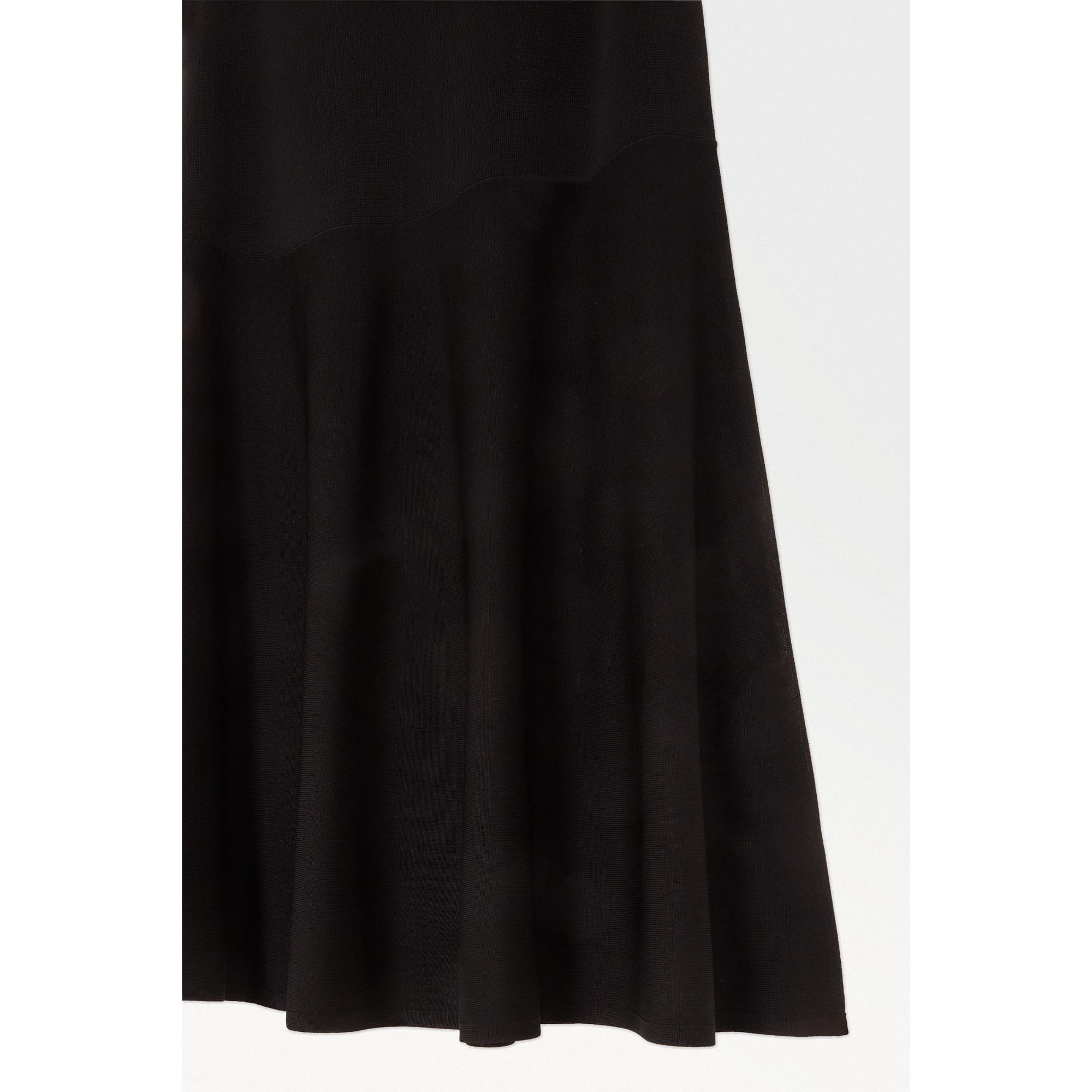 Unisex The Flared Knitted Maxi Skirt - Black