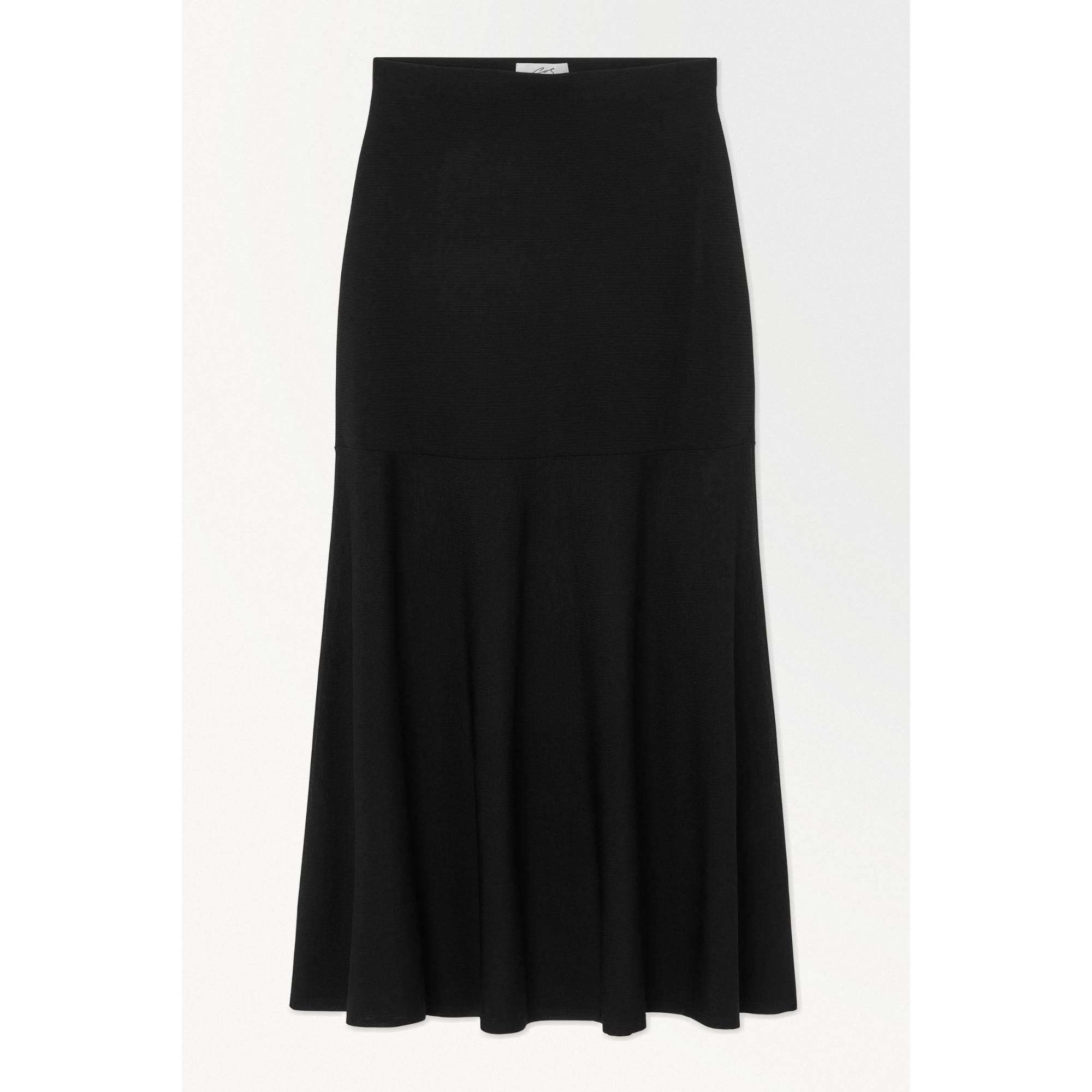 Unisex The Flared Knitted Maxi Skirt - Black