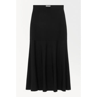 Unisex The Flared Knitted Maxi Skirt - Black