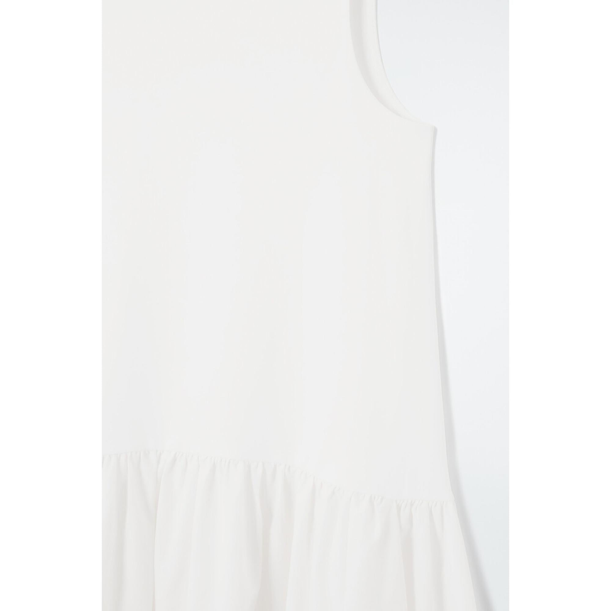 Women Voluminous Sleeveless Midi Dress - White