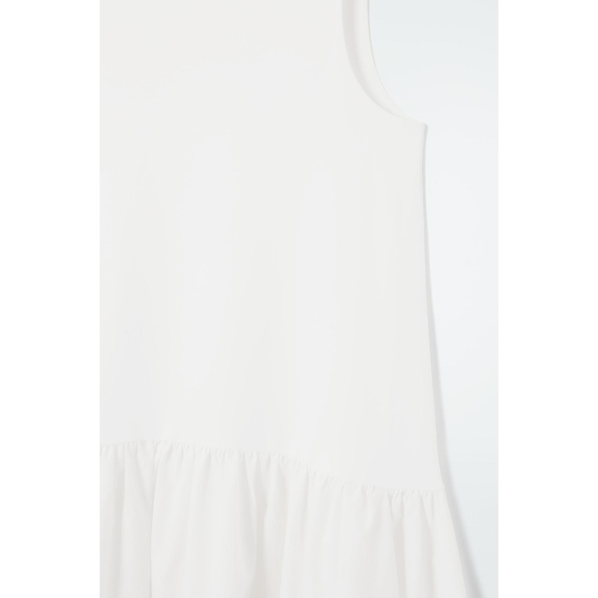 Women Voluminous Sleeveless Midi Dress - White