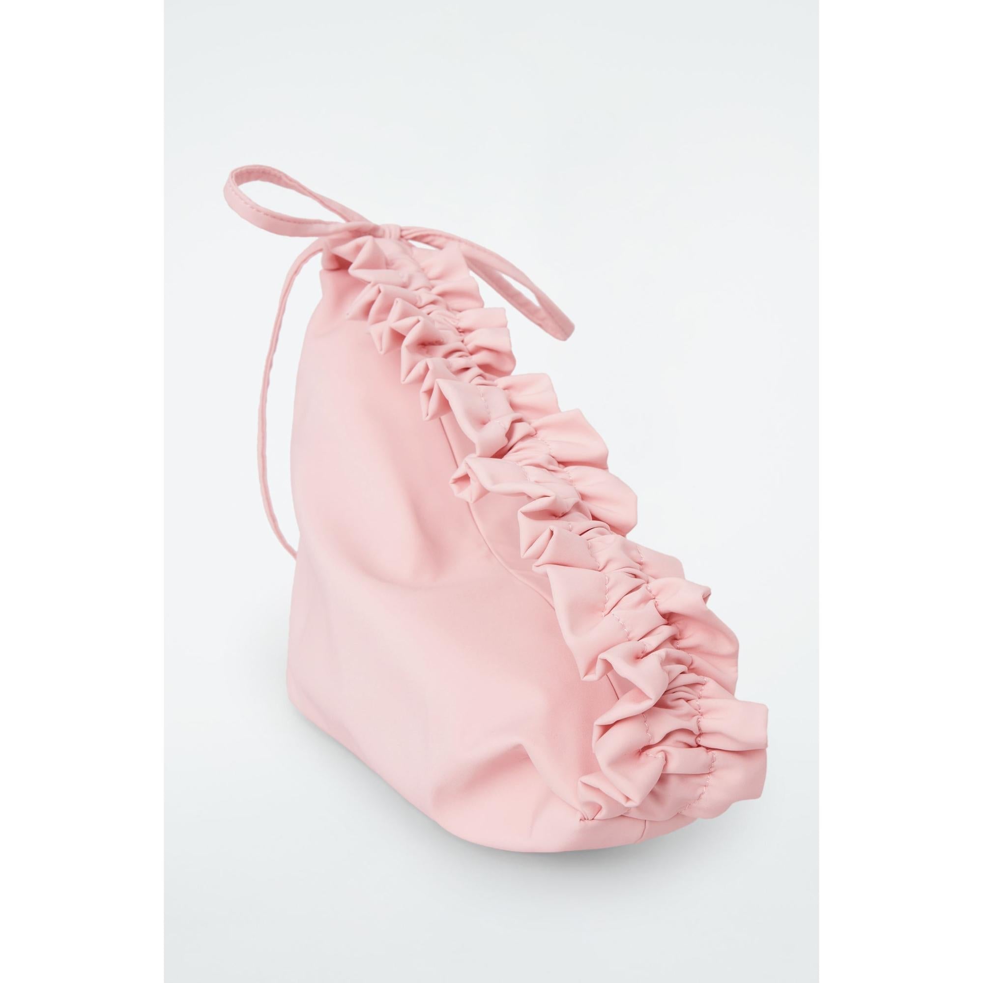 Women Ruffle Shoulder Bag - Pink