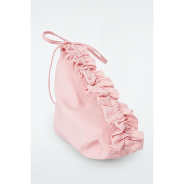 Women Ruffle Shoulder Bag - Pink