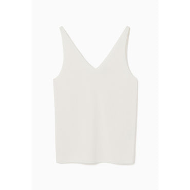 Women Ribbed-Knit Tank Top - White