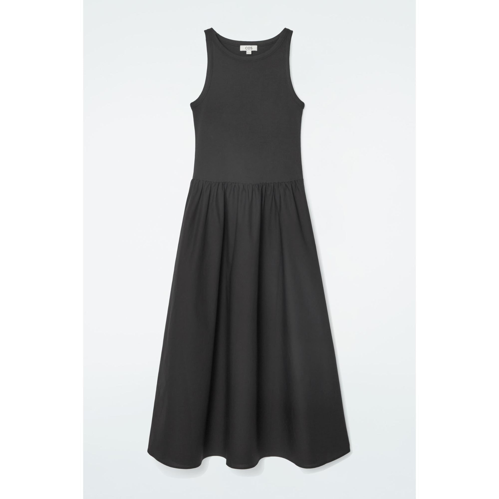 Women Contrast-Panel Maxi Dress - Black