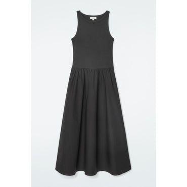 Women Contrast-Panel Maxi Dress - Black