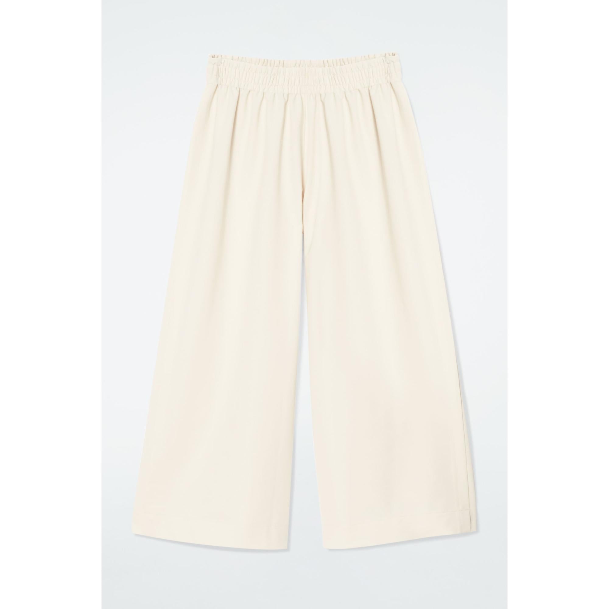 Women Elasticated Cotton Culottes - White