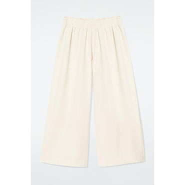 Women Elasticated Cotton Culottes - White